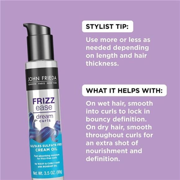 John Frieda Frizz Ease Dream Curls Shampoo and Conditioner Set + Cream Oil - Picture 5 of 7